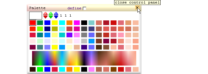 close palette