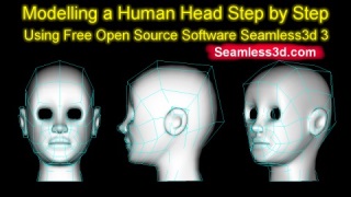 Modelling a Human Head Step by Step Using Free Open Source Software Seamless3d 3